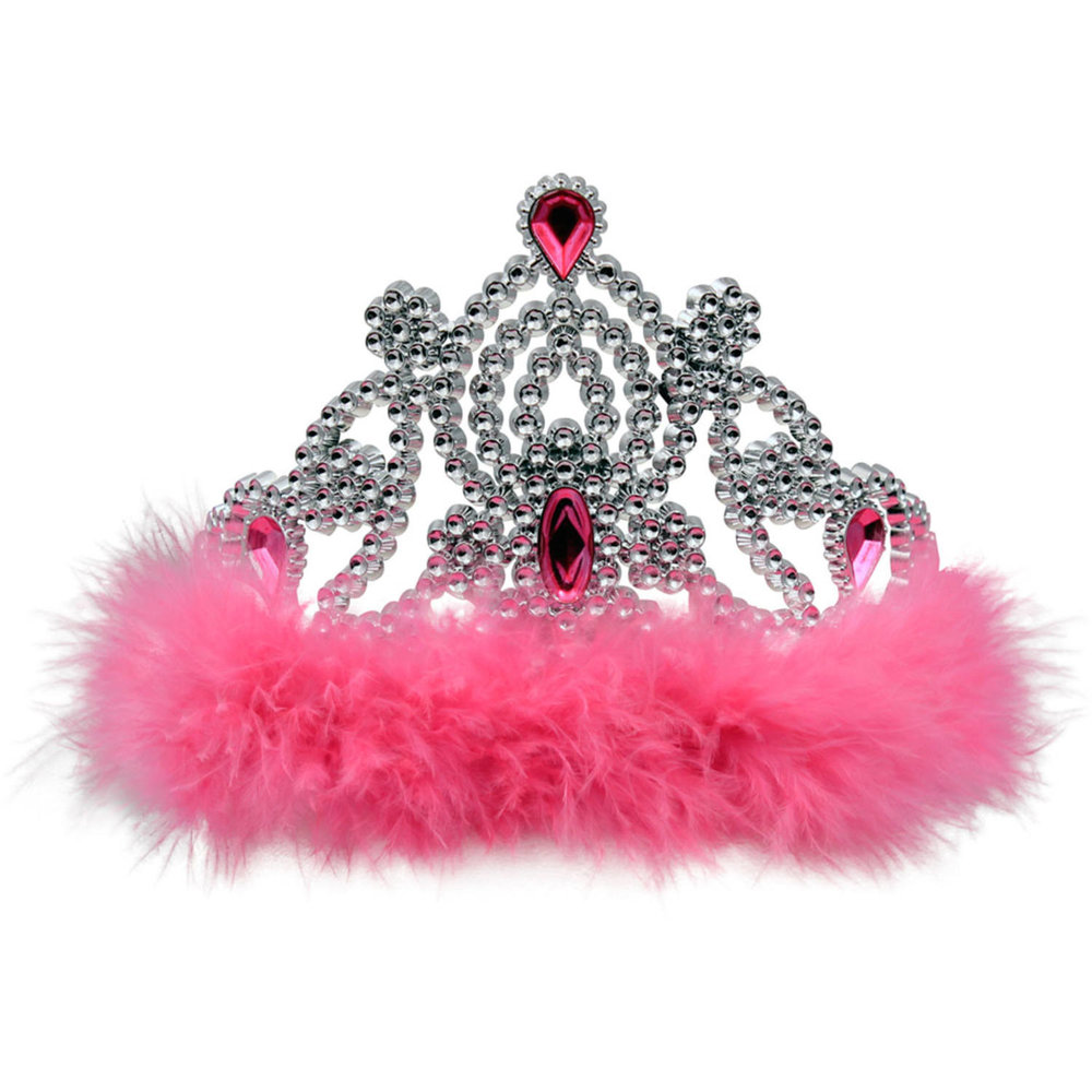 Prinzessinnen Krone mit rosa Bontrandje - pro Stück