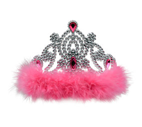 Princesses crown with pink bontrandje - per piece Princesses crown with pink bontrandje - per piece