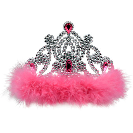 Prinzessinnen Krone mit rosa Bontrandje - pro Stück