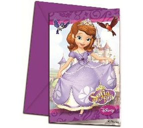 Uitnodiging Sofia the First 6 stuks Uitnodiging Sofia the First 6 stuks
