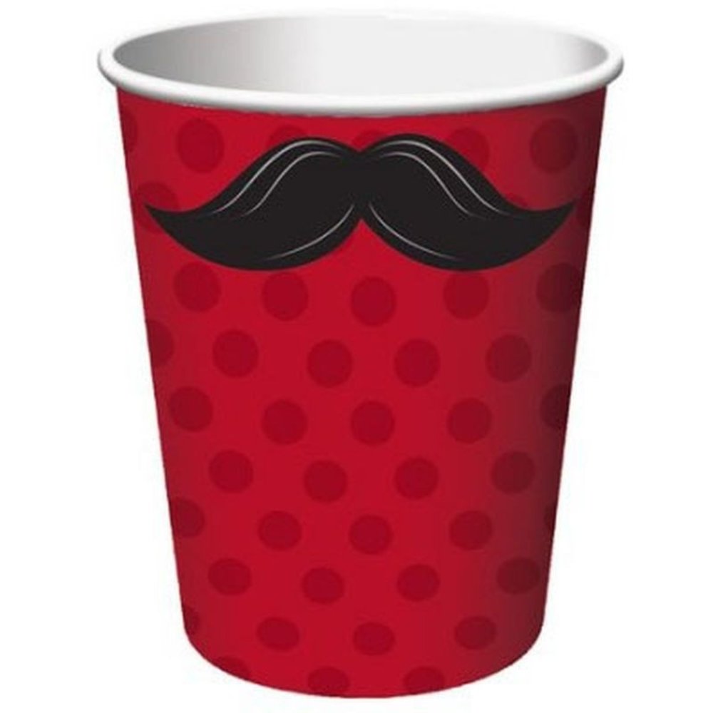 Cup Mustache Madness 8 pieces