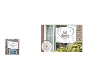 Folat Raamvlag Just Married 100x150cm | per stuk Folat Raamvlag Just Married 100x150cm | per stuk