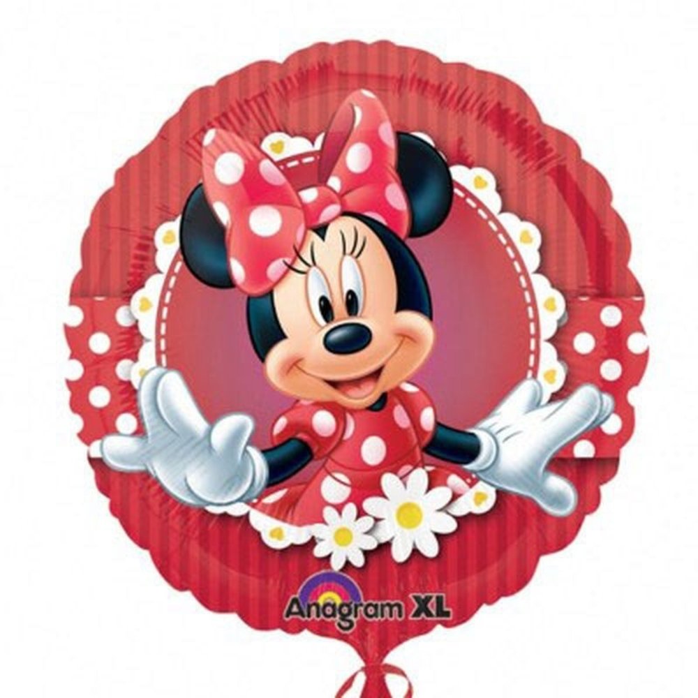 Ballon folie Minnie Mouse rood-wit zelf vullen Ballon folie Minnie Mouse rood-wit zelf vullen