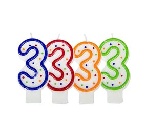 Folat Kerzennummer 3 gesprenkelt