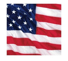 Servet USA flying colours 25x25cm 16 stuks Servet USA flying colours 25x25cm 16 stuks