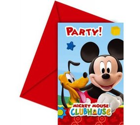 Einladung Mickey Mouse Clubhaus | 6 Stück Einladung Mickey Mouse Clubhaus | 6 Stück