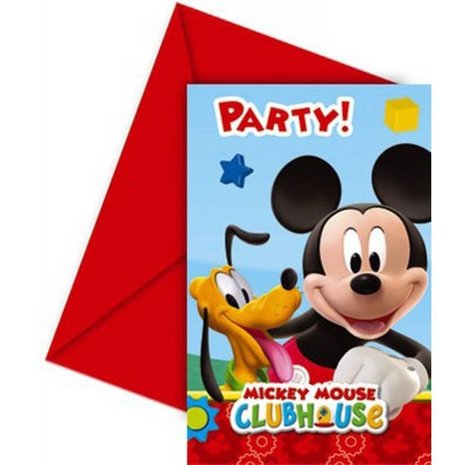 Invitation Mickey Mouse Clubhouse | 6 morceaux Invitation Mickey Mouse Clubhouse | 6 morceaux