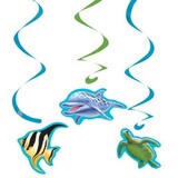 Decoratie swirl Oceaan 5 stuks