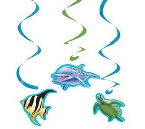 Decoratie swirl Oceaan 5 stuks Decoratie swirl Oceaan 5 stuks