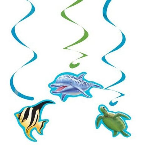 Decoratie swirl Oceaan 5 stuks Decoratie swirl Oceaan 5 stuks