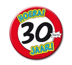Paper Dreams Button XL 30 jaar Verkeersbord Paper Dreams Button XL 30 jaar Verkeersbord