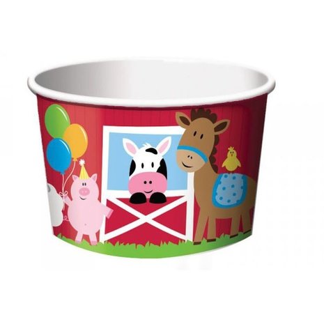 Creative Converting Snack IJsbakje Boerderij dieren 266ml | 6 stuks Creative Converting Snack IJsbakje Boerderij dieren 266ml | 6 stuks