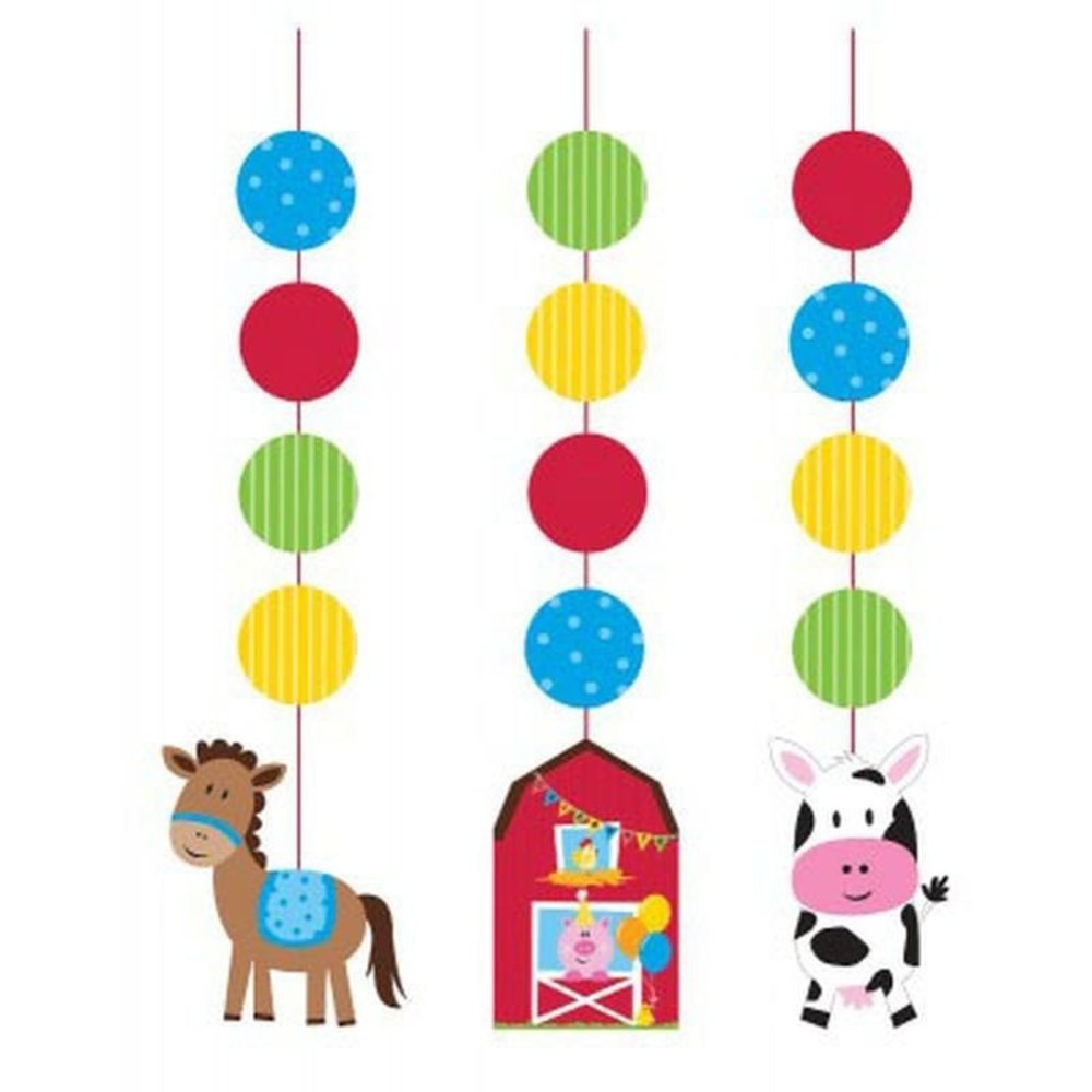 Creative Converting Hanging decoration Farm Animals 3 pieces Creative Converting Hanging decoration Farm Animals 3 pieces