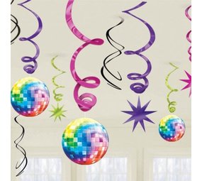 Decoratie swirl Disco Fever 12 stuks Decoratie swirl Disco Fever 12 stuks