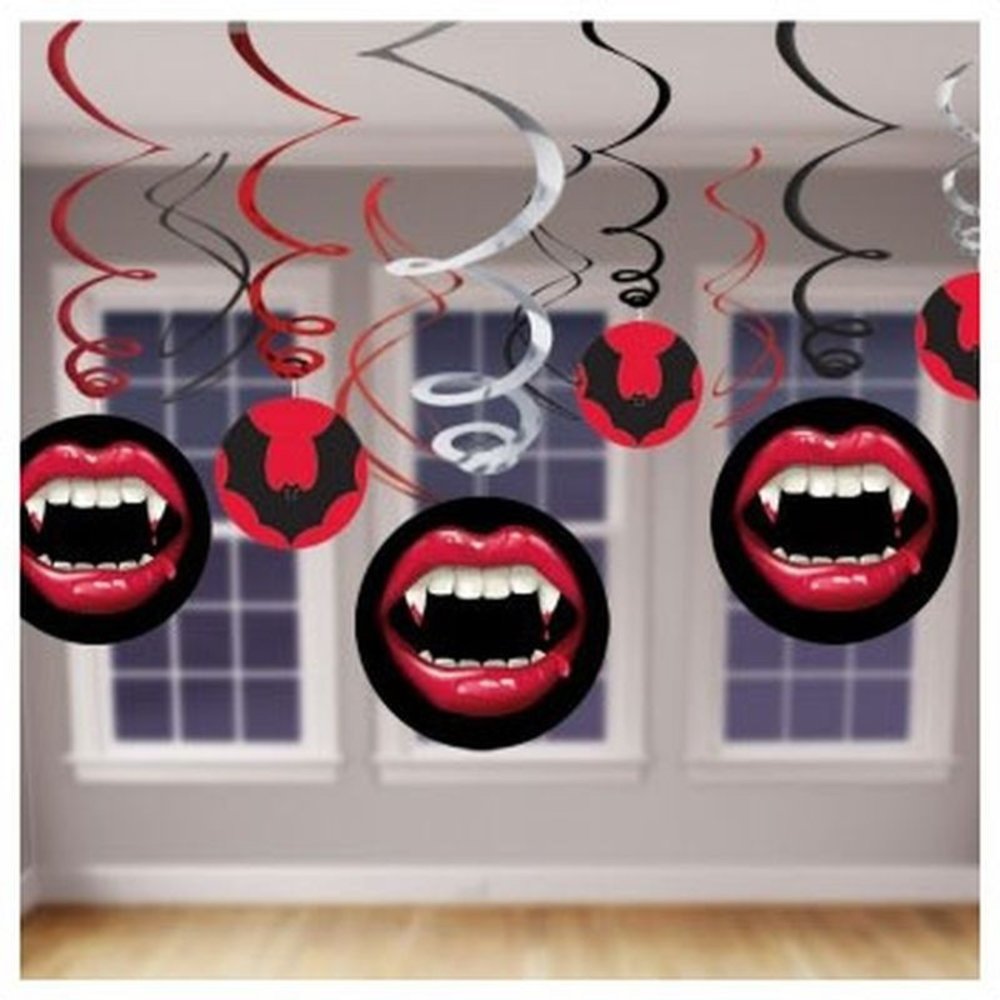 Decoratie swirl Horror 12-delig