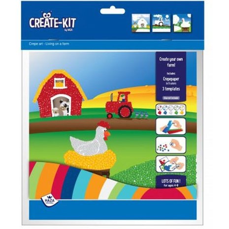 Spel create kit boerderij met crepepapier