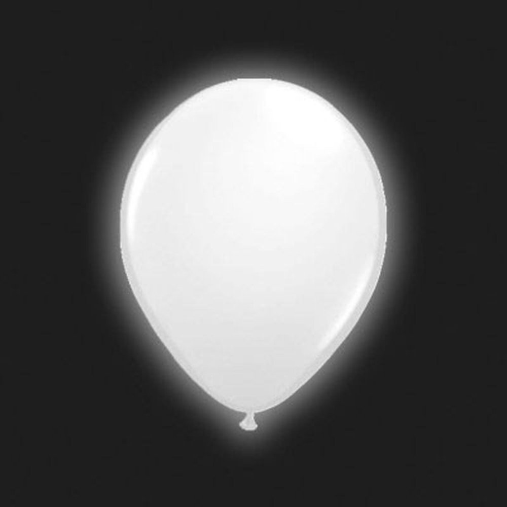 Ballons blancs avec lumière LED 30cm | 5 pièces