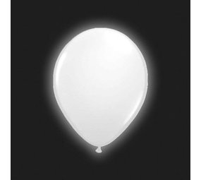 White balloons with LED light 30cm | 5 pieces