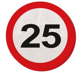 Servet Verkeersbord 25 jaar 20 stuks Servet Verkeersbord 25 jaar 20 stuks