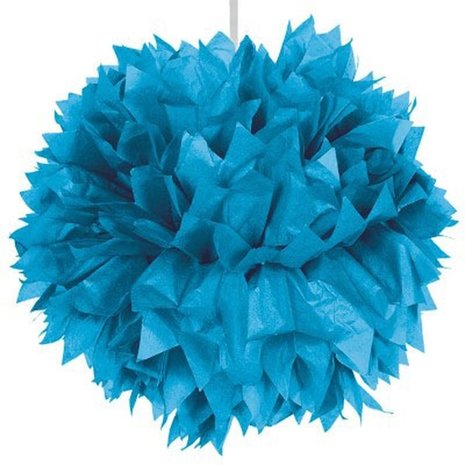 Pompom caribbean blauw | 30 cm