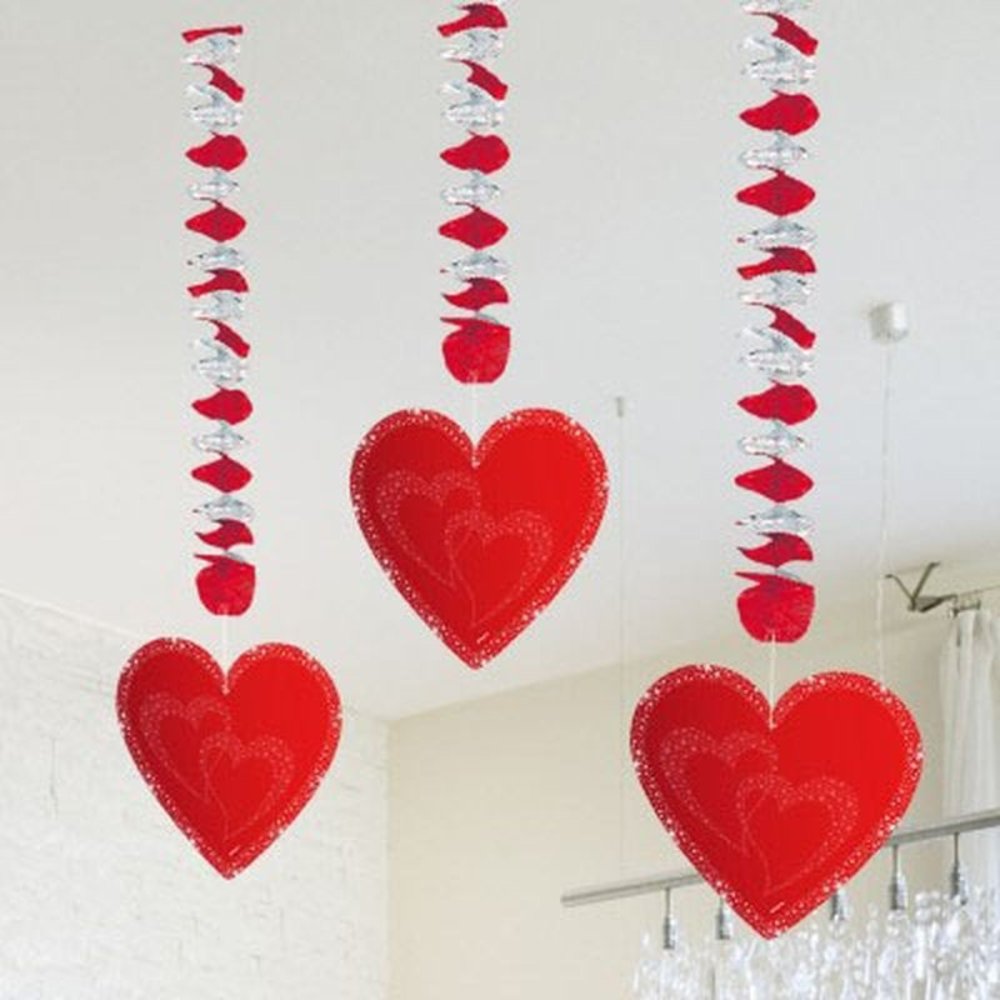 Decoratie spiraal Hart 3 stuks