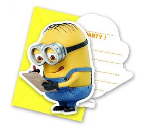 Uitnodiging Minions gele enveloppen 6 stuks Uitnodiging Minions gele enveloppen 6 stuks