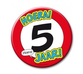 Button XL 5 years of traffic sign Button XL 5 years of traffic sign