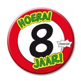 Button XL 8 years of traffic sign Button XL 8 years of traffic sign