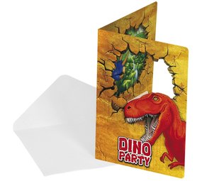 Folat Dinosaurier Einladung Dino Party | 6 Stück