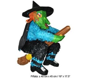Pinata 3D Sorcière Bleu avec chapeau Pinata 3D Sorcière Bleu avec chapeau