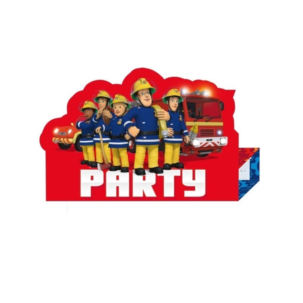 Amscan Invitation Sam the Fireman 8 pieces