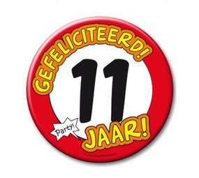 Button XL 11 jaar Verkeersbord Button XL 11 jaar Verkeersbord