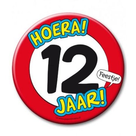 Button XL 12 years of traffic sign Button XL 12 years of traffic sign