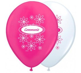 Ballon Communion Rose avec des fleurs 8 pièces Ballon Communion Rose avec des fleurs 8 pièces