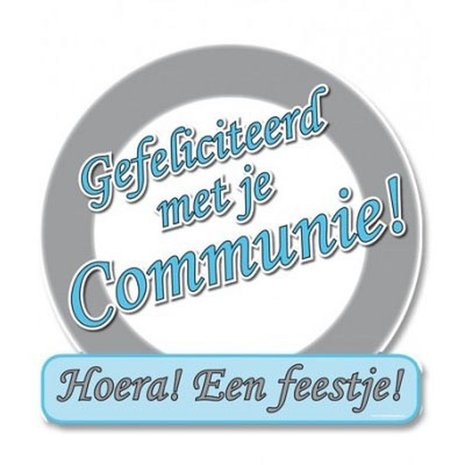 Huldessd Congratulations on your communion! gray-blue 50 cm