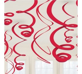 Decoratie swirl rood | 12 stuks