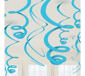 Dekoration Wirbel karibisch blau | 12 Stücke