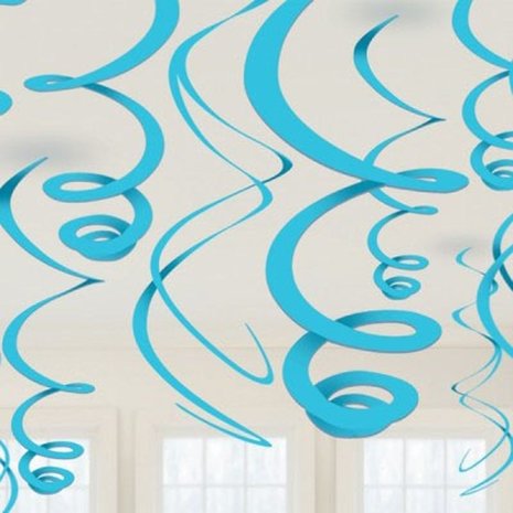 Decoration Swirl Caribbean Blue | 12 pieces