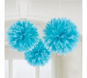 Amscan Pompom Caribbean Blue | 3 pieces Amscan Pompom Caribbean Blue | 3 pieces