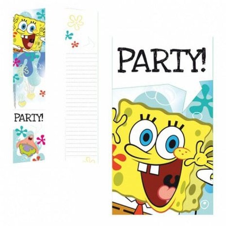 Invitation Spongebob Splash Party! 6 pieces Invitation Spongebob Splash Party! 6 pieces