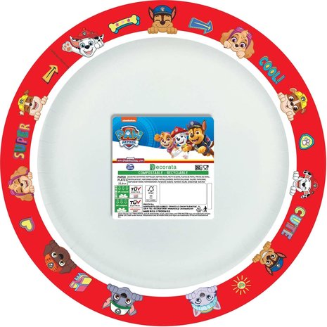 Paw Patrol Borden papier 23cm | 8 stuks Paw Patrol Borden papier 23cm | 8 stuks