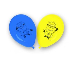 Ballon Minions geel-blauw 8 stuks Ballon Minions geel-blauw 8 stuks