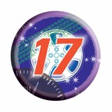Button 17 jaar blauw-paars