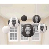 Lampion Set Skulls Noir et Blanc 6 pièces