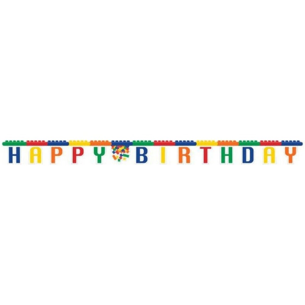 Creative Converting Lego Block Party Letter Garland Happy Birthday 16x213cm | per Unit Creative Converting Lego Block Party Letter Garland Happy Birthday 16x213cm | per Unit