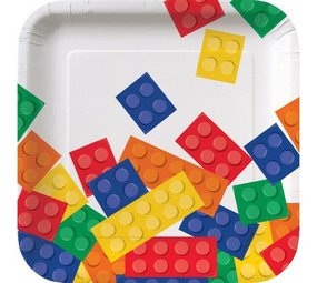 Creative Converting Lego Block Party Borden 18cm | 8 stuks Creative Converting Lego Block Party Borden 18cm | 8 stuks