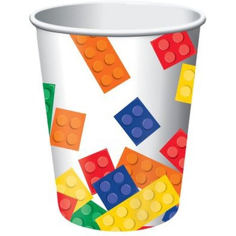 Creative Converting Lego Block Party Bekers 260ml | 8 stuks Creative Converting Lego Block Party Bekers 260ml | 8 stuks