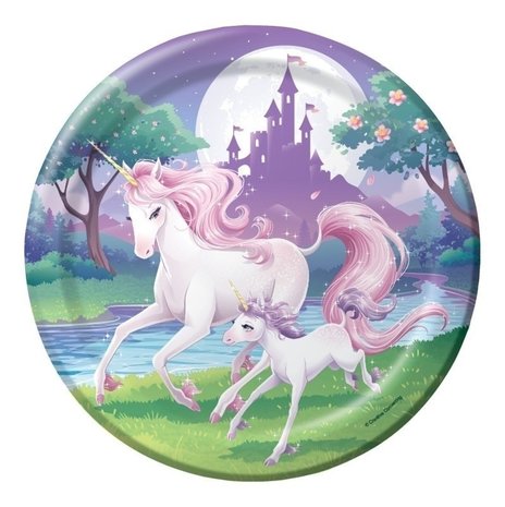 Creative Converting Unicorn Fantasy Borden 23cm | 8 stuks