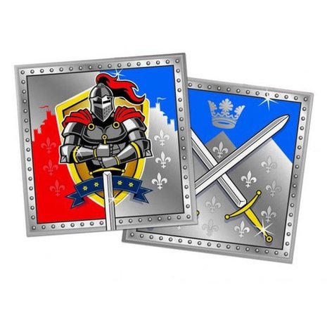 Folat Serviette Bouclier de chevalier 33x33cm | 20 pcs. Folat Serviette Bouclier de chevalier 33x33cm | 20 pcs.