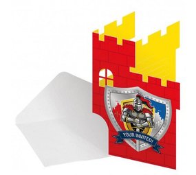 Invitation Knight Schild Castle shape 8 pieces